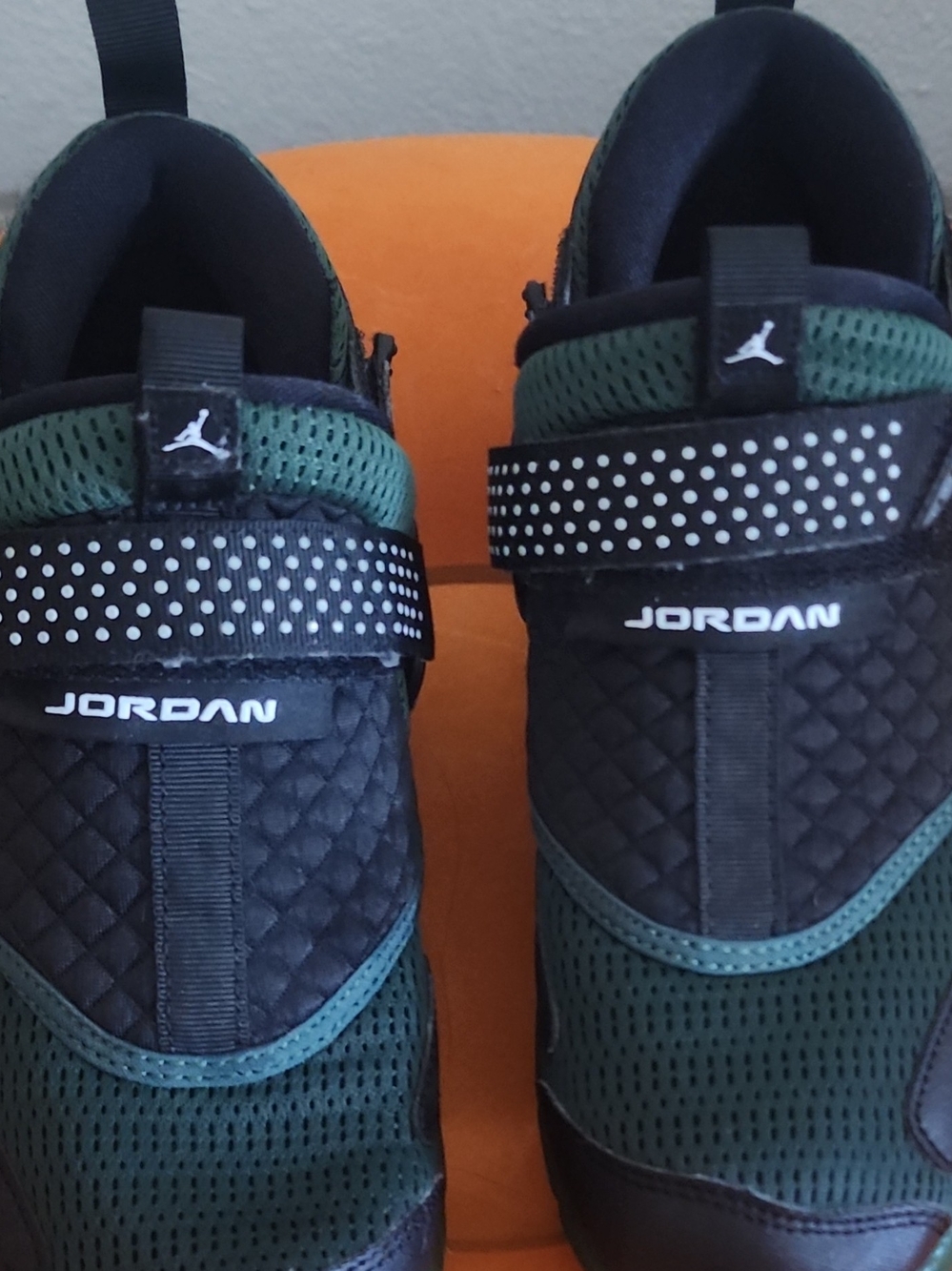 Jordan Strap Sneakers in Dark Green and Black